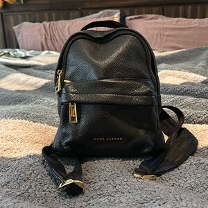 Marc Jacobs Small Leather Backpack M0013560 Rucksack Daypack Mini Black Used